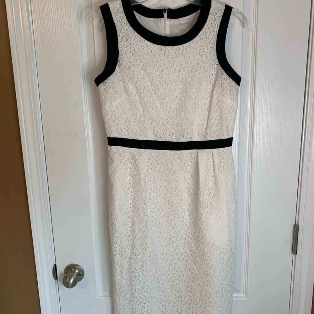 Charter Club eyelet dress with black detail, size 4